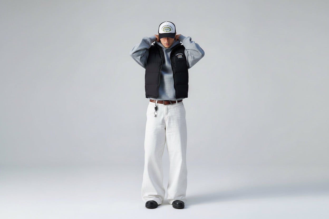 Loose-fitting casual wide-leg jeans