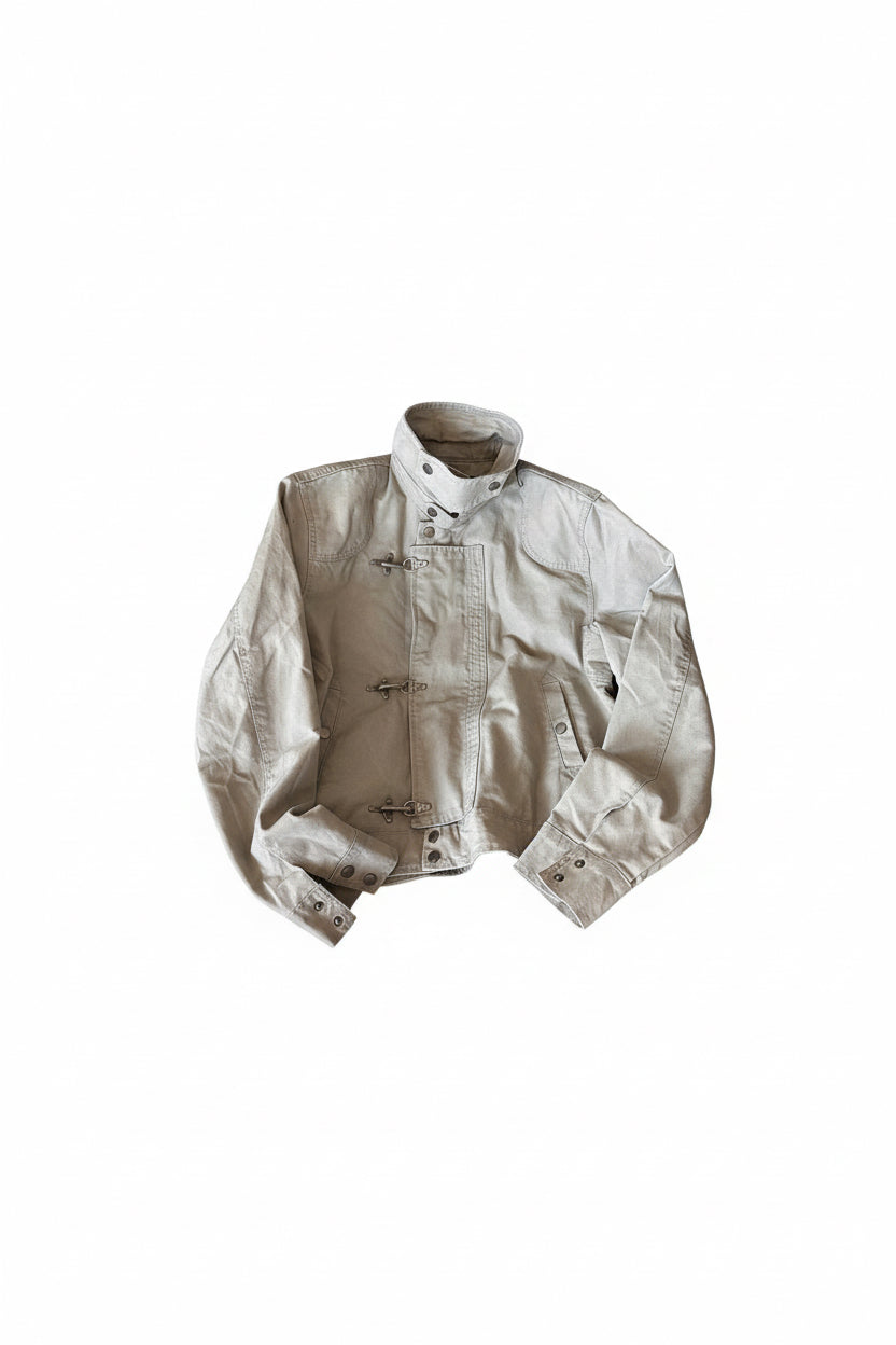 Short-length stand-up collar work jacket