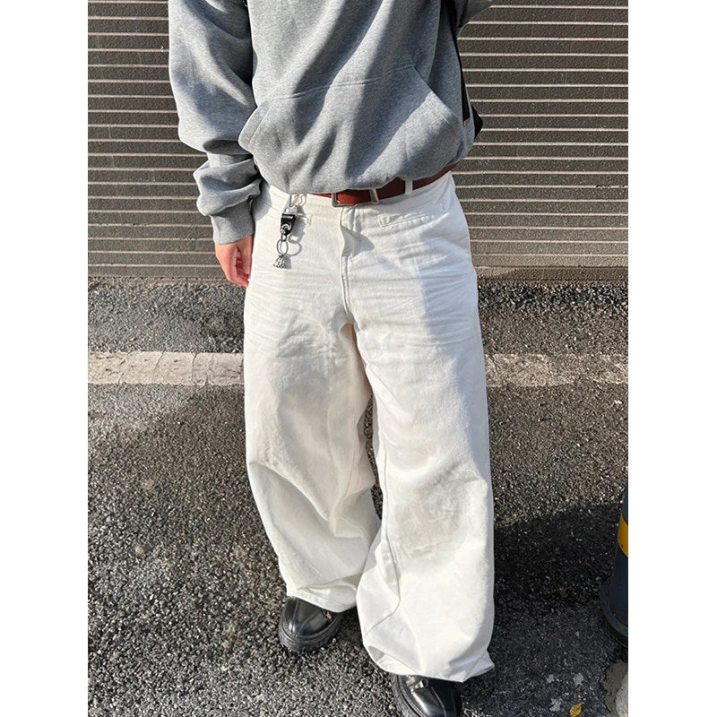 Loose-fitting casual wide-leg jeans