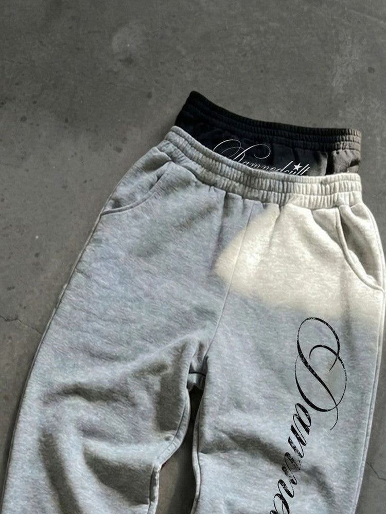 Hip-hop style retro printed sweatpants