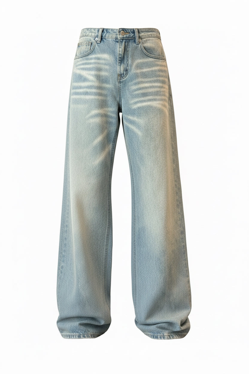 Light blue wide-leg jeans
