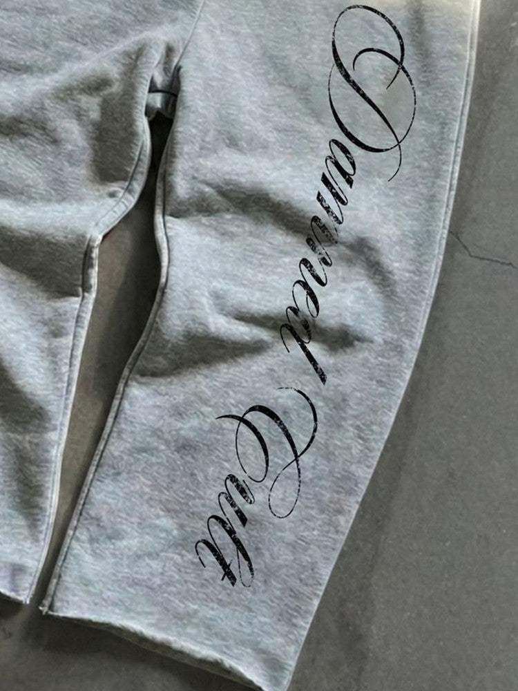 Hip-hop style retro printed sweatpants